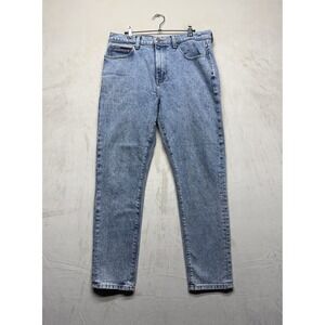 Tommy Jeans Men's 32x32 Blue Denim Light Wash Faded Slim Fit Jeans Logo Accent